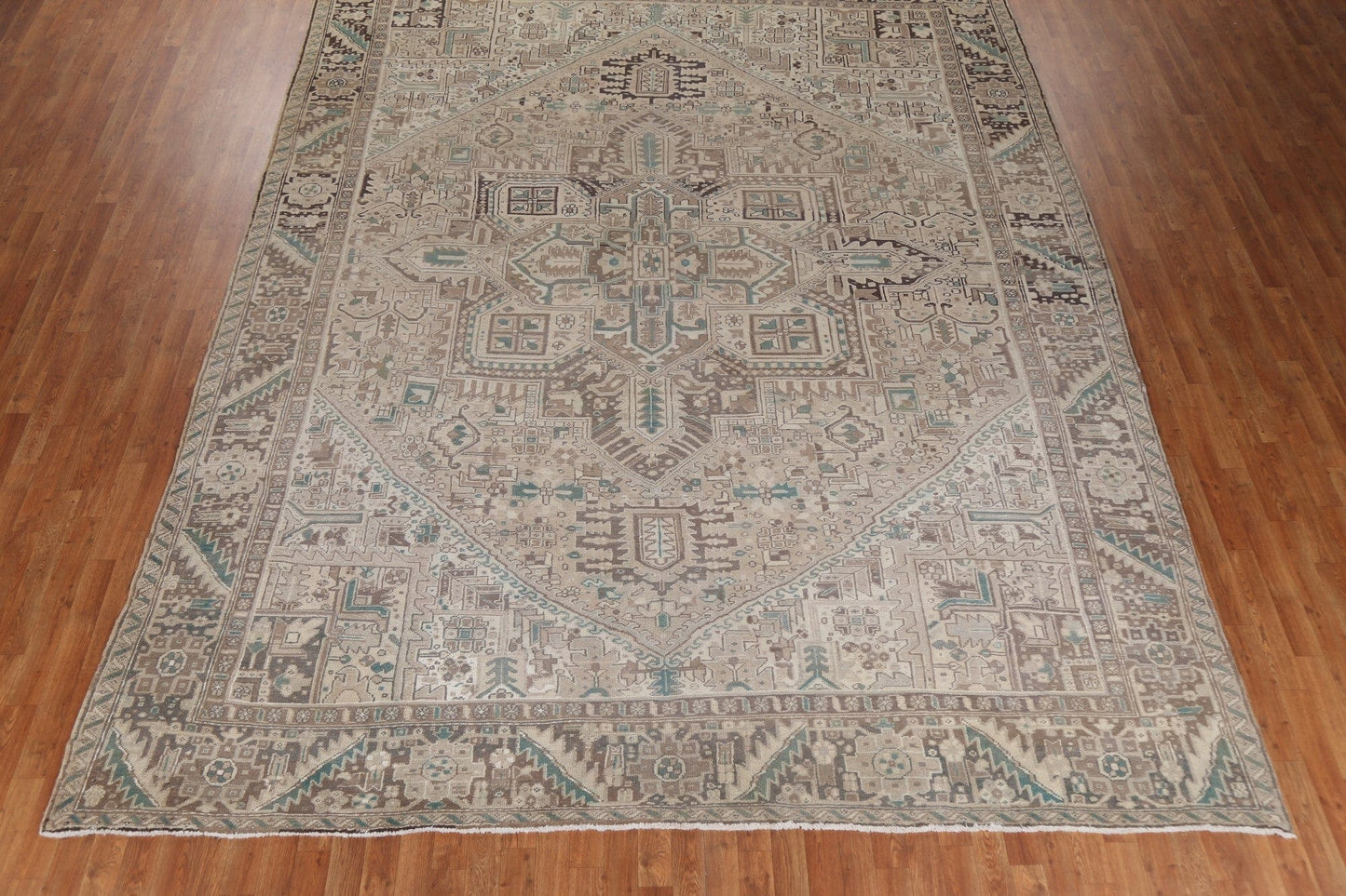 Vintage Geometric Heriz Persian Area Rug 10x13