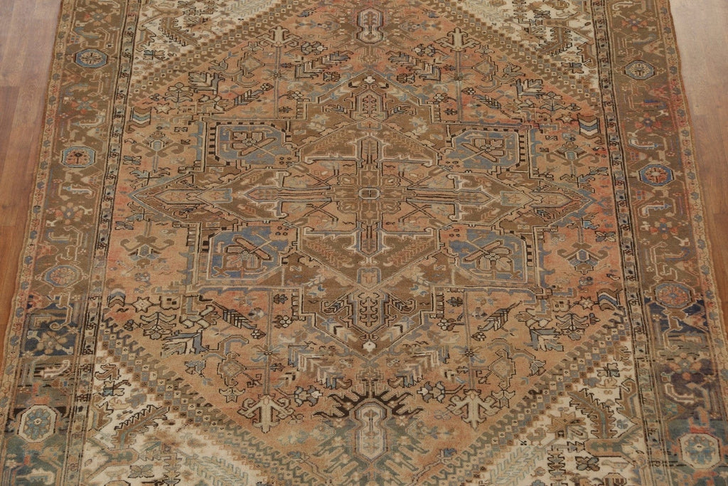 Vintage Geometric Heriz Persian Area Rug 8x11