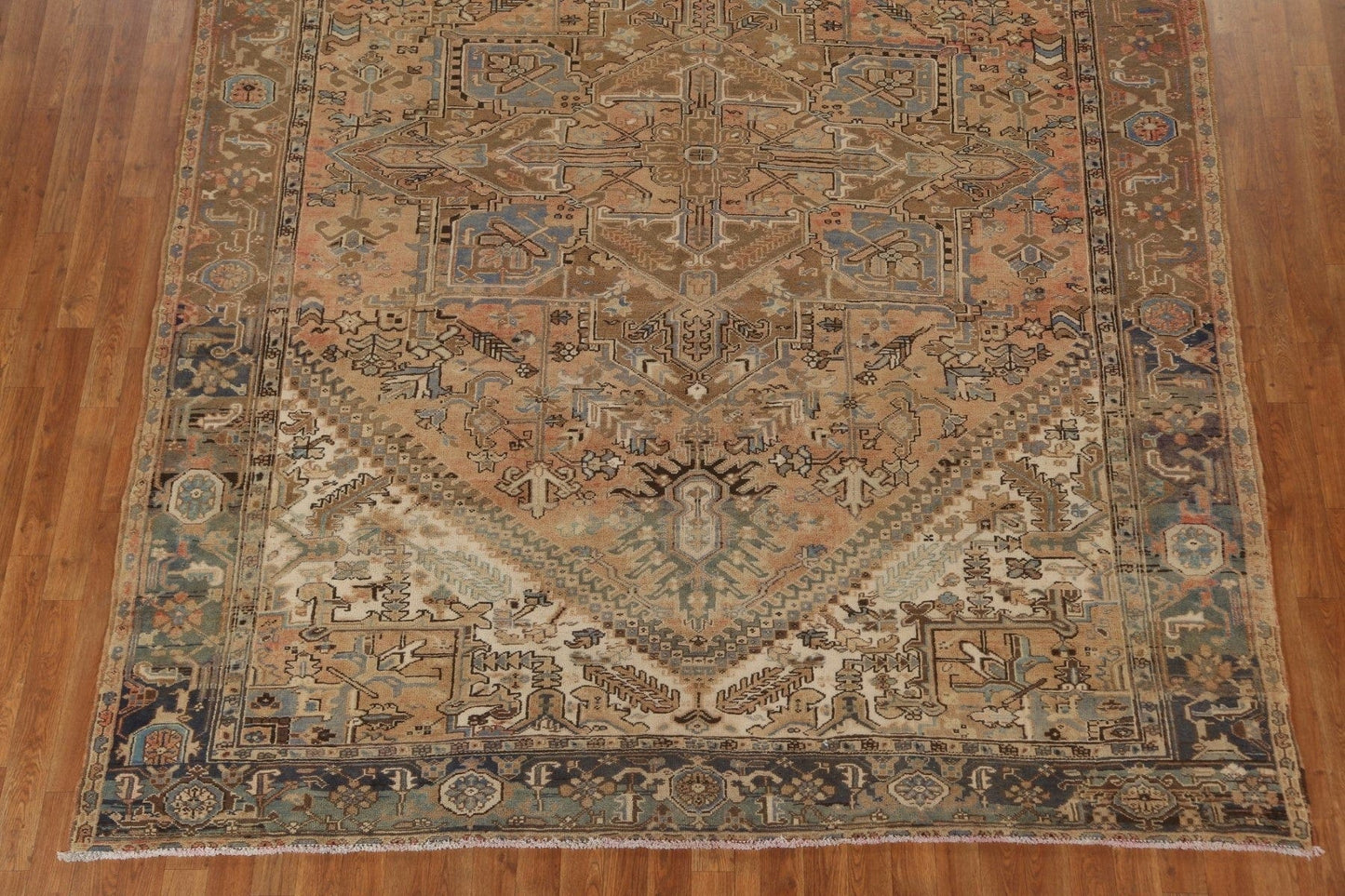 Vintage Geometric Heriz Persian Area Rug 8x11