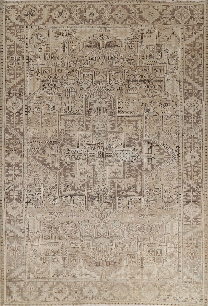 Geometric Wool Heriz Persian Area Rug 8x11