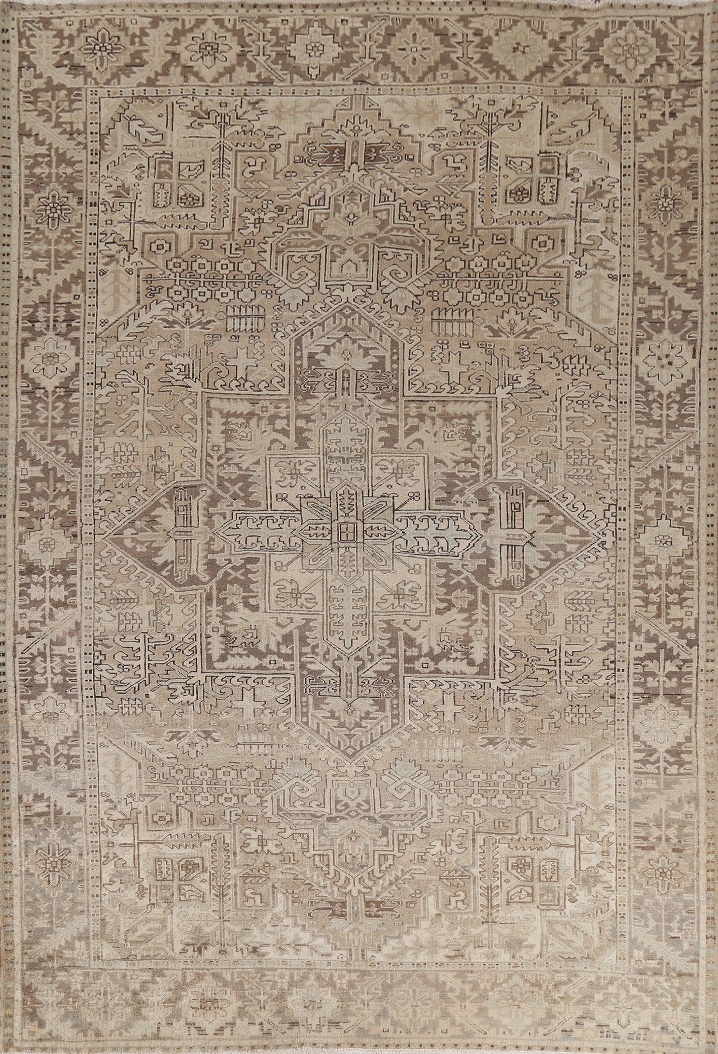 Geometric Wool Heriz Persian Area Rug 8x11