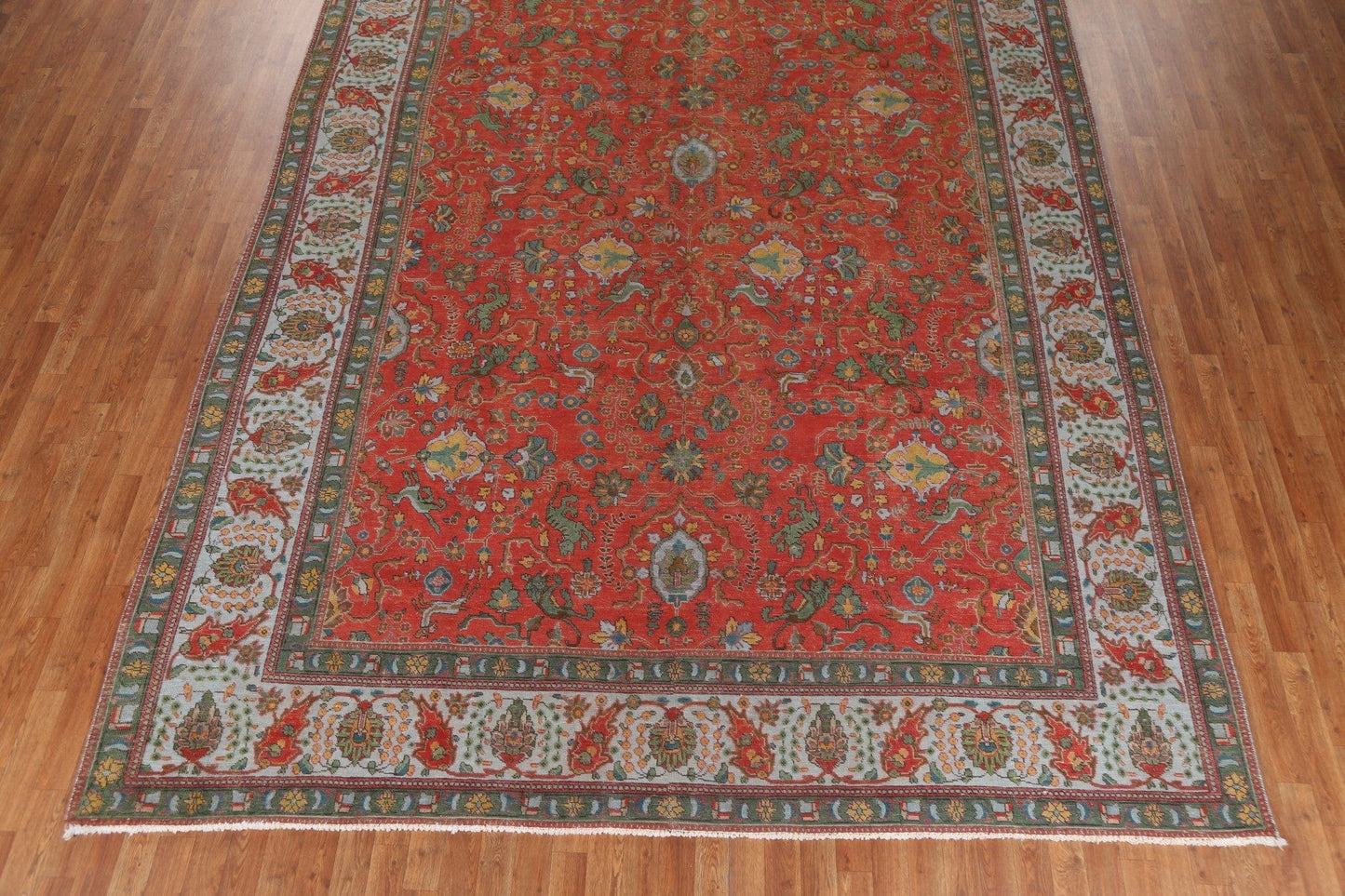 Distressed Wool Tabriz Persian Area Rug 10x13