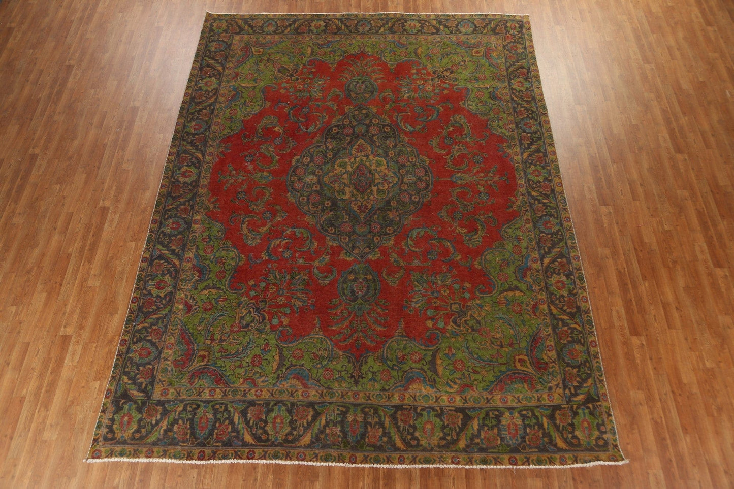 Red Over-Dyed Tabriz Persian Area Rug 10x13