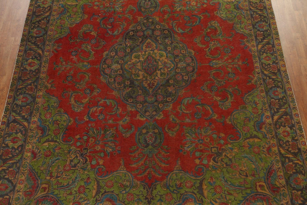 Red Over-Dyed Tabriz Persian Area Rug 10x13