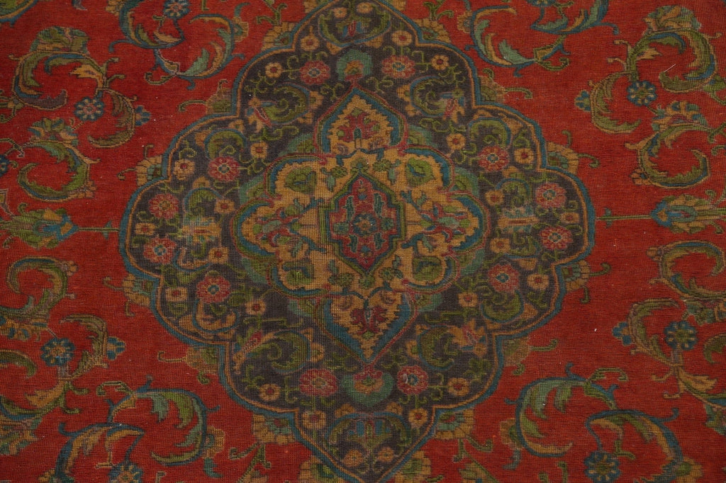 Red Over-Dyed Tabriz Persian Area Rug 10x13