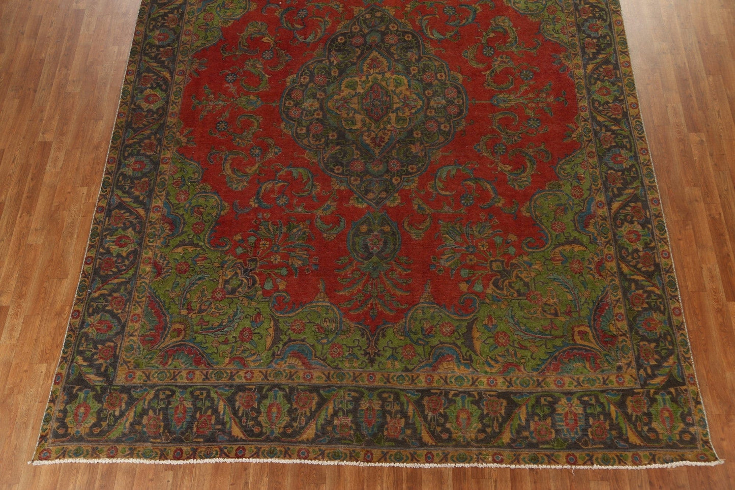 Red Over-Dyed Tabriz Persian Area Rug 10x13