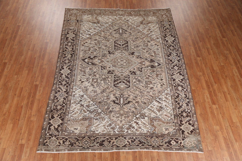 Geometric Wool Heriz Persian Area Rug 8x10