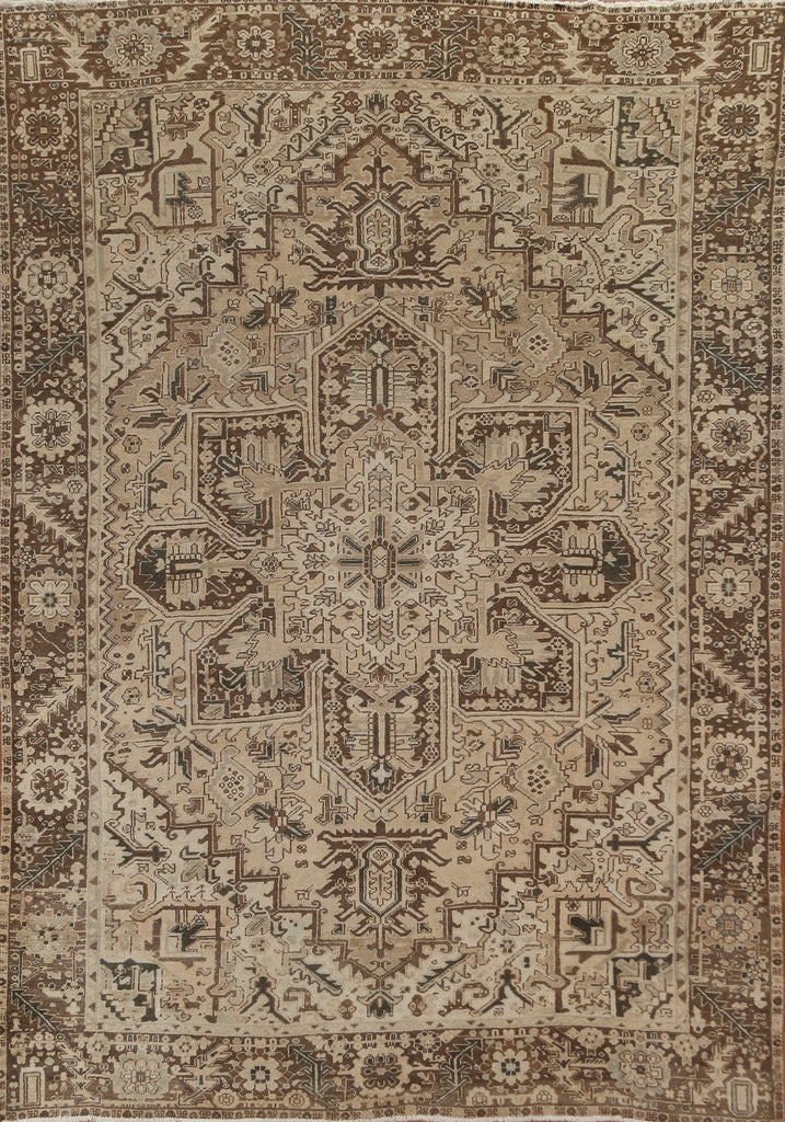 Handmade Wool Heriz Persian Area Rug 8x11