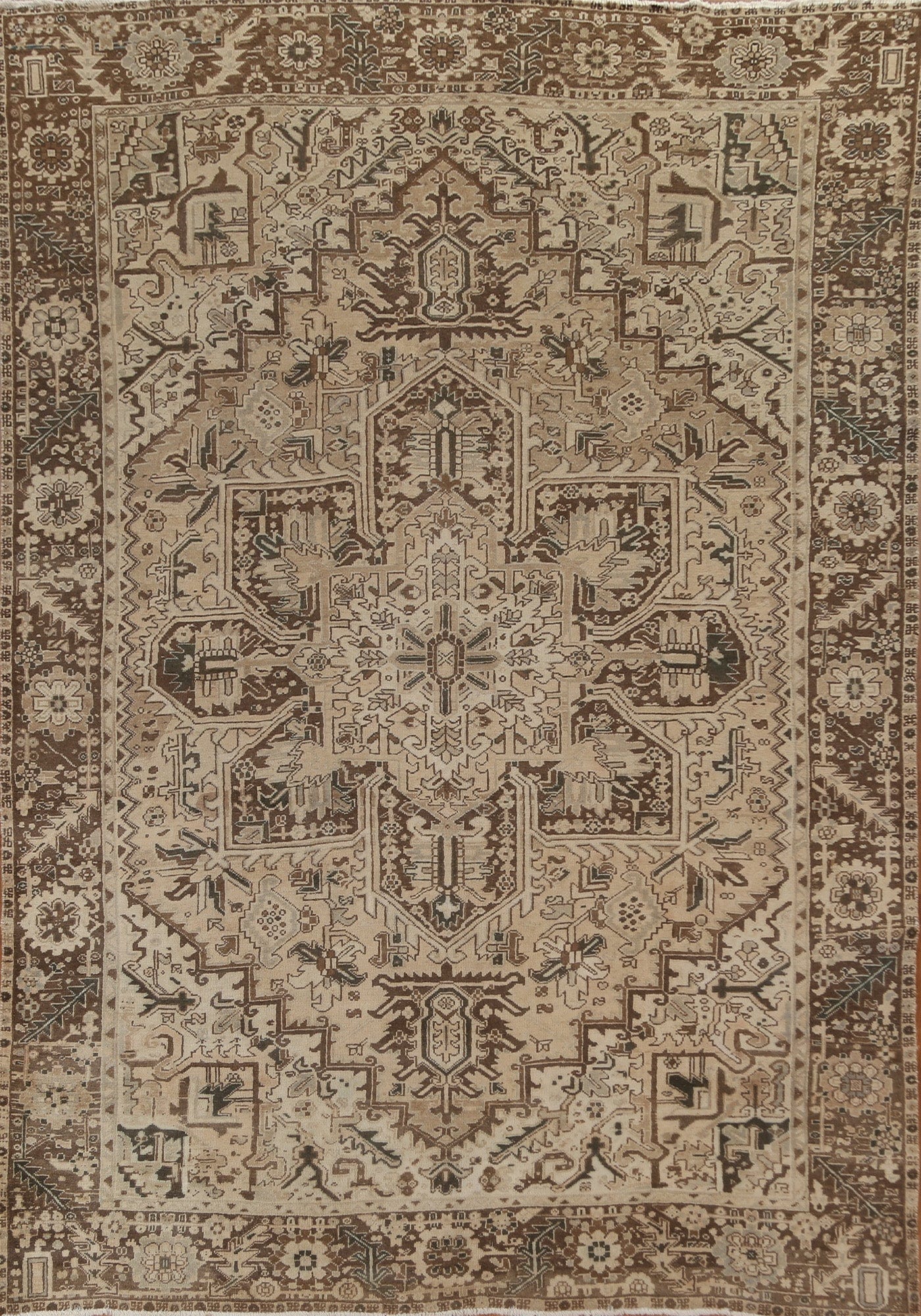 Handmade Wool Heriz Persian Area Rug 8x11