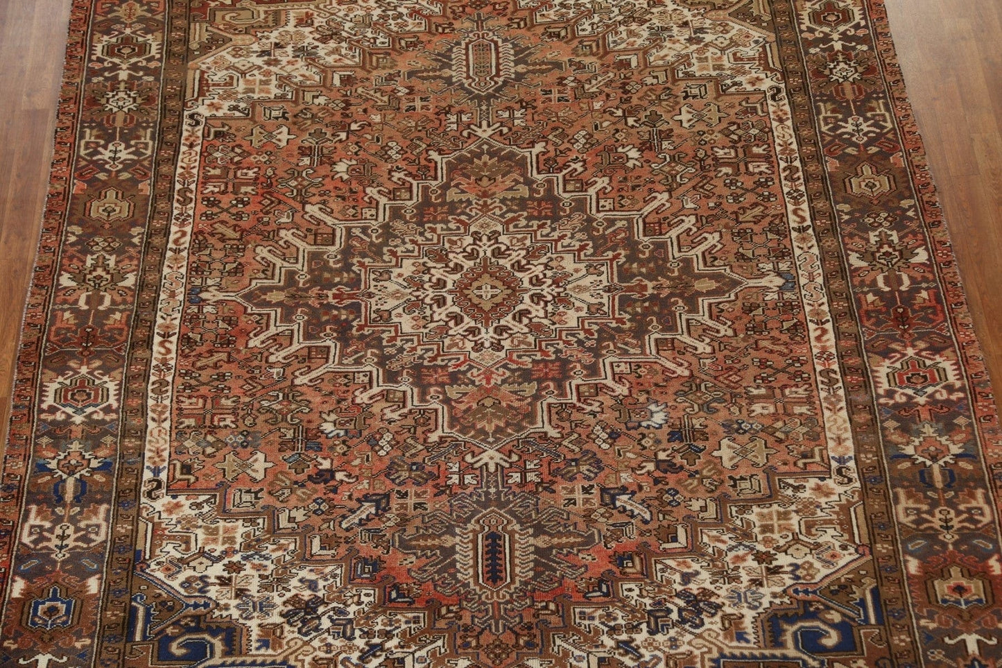 Vintage Geometric Heriz Persian Area Rug 8x11