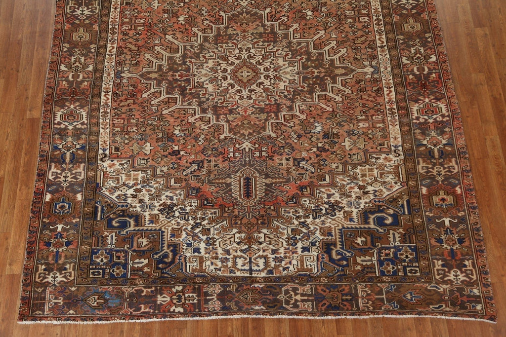 Vintage Geometric Heriz Persian Area Rug 8x11