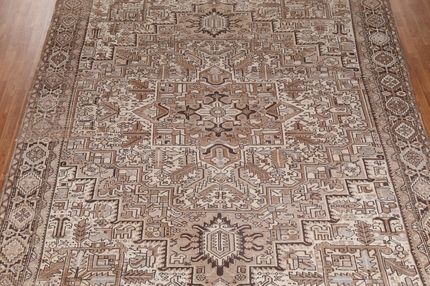 Vintage Geometric Heriz Persian Area Rug 10x12