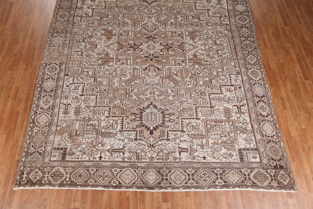 Vintage Geometric Heriz Persian Area Rug 10x12