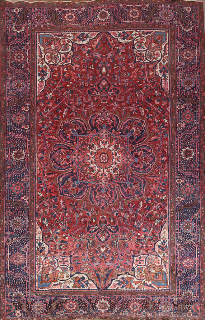 Vintage Red Wool Heriz Persian Area Rug 10x13