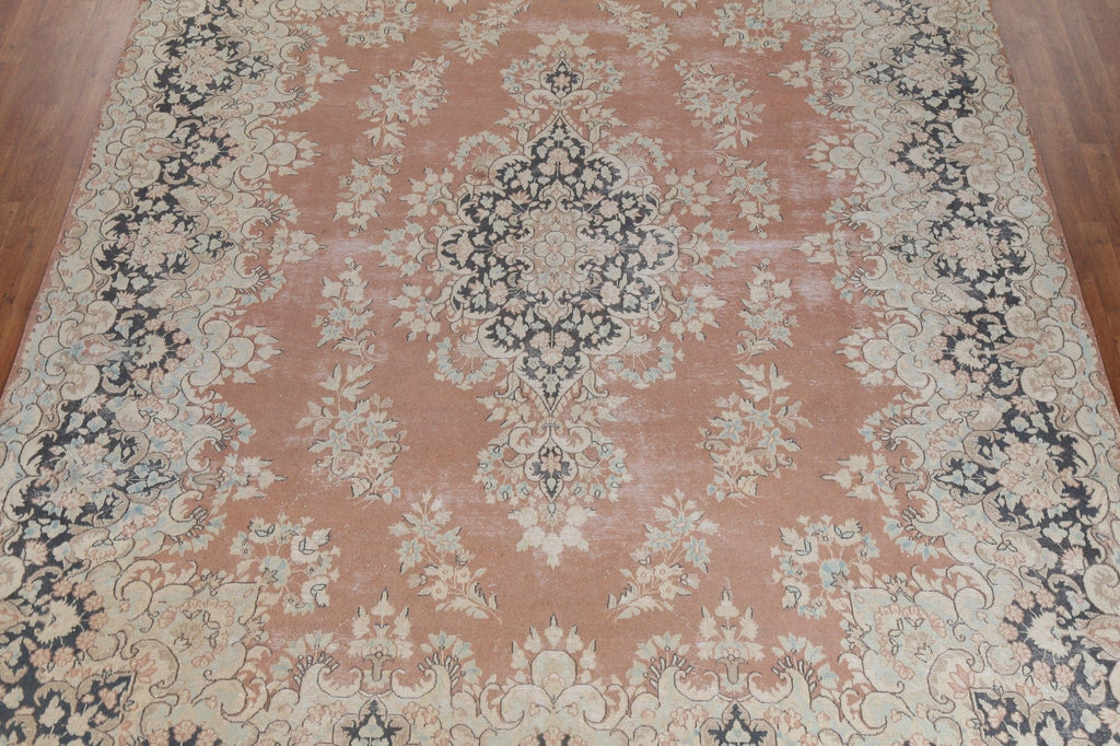 Vintage Floral Wool Kerman Persian Area Rug 10x13