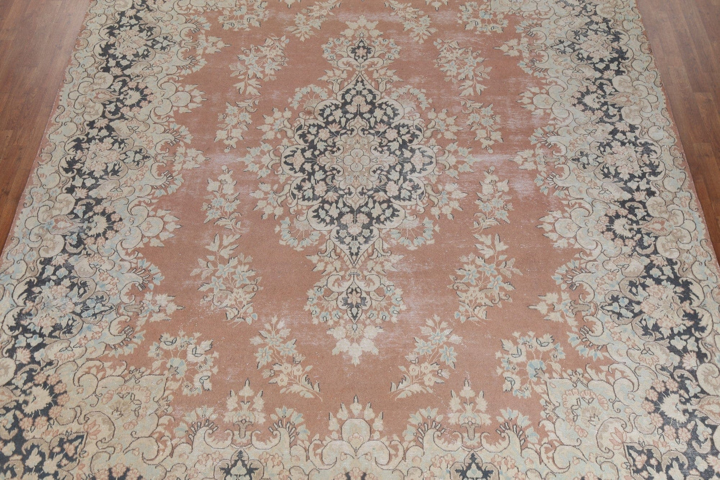 Vintage Floral Wool Kerman Persian Area Rug 10x13