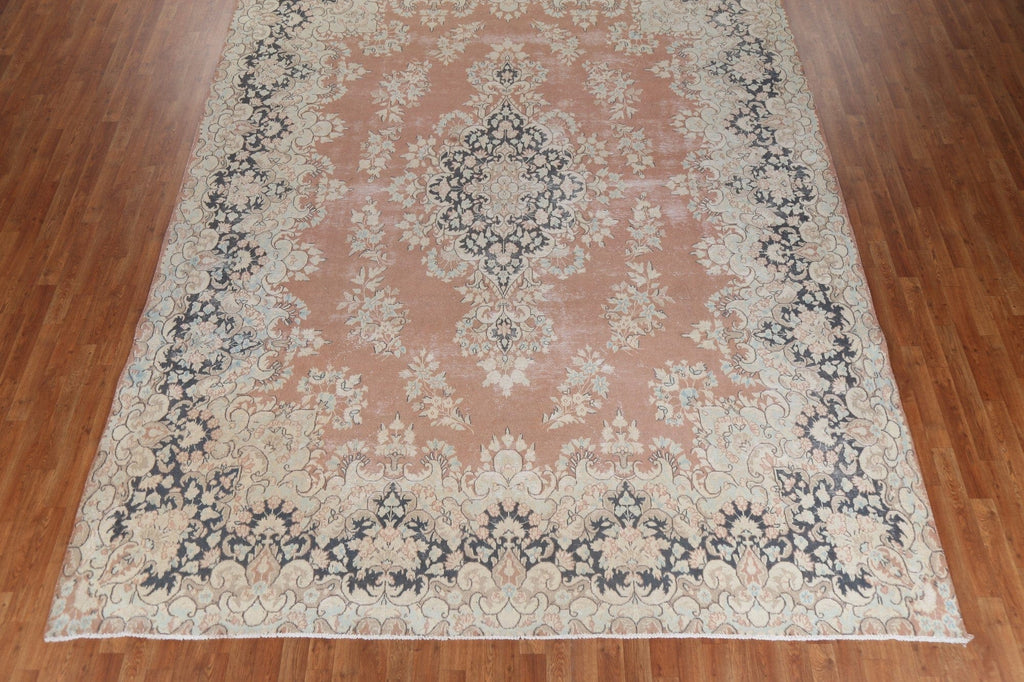 Vintage Floral Wool Kerman Persian Area Rug 10x13