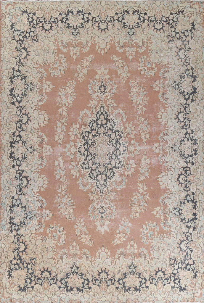 Vintage Floral Wool Kerman Persian Area Rug 10x13