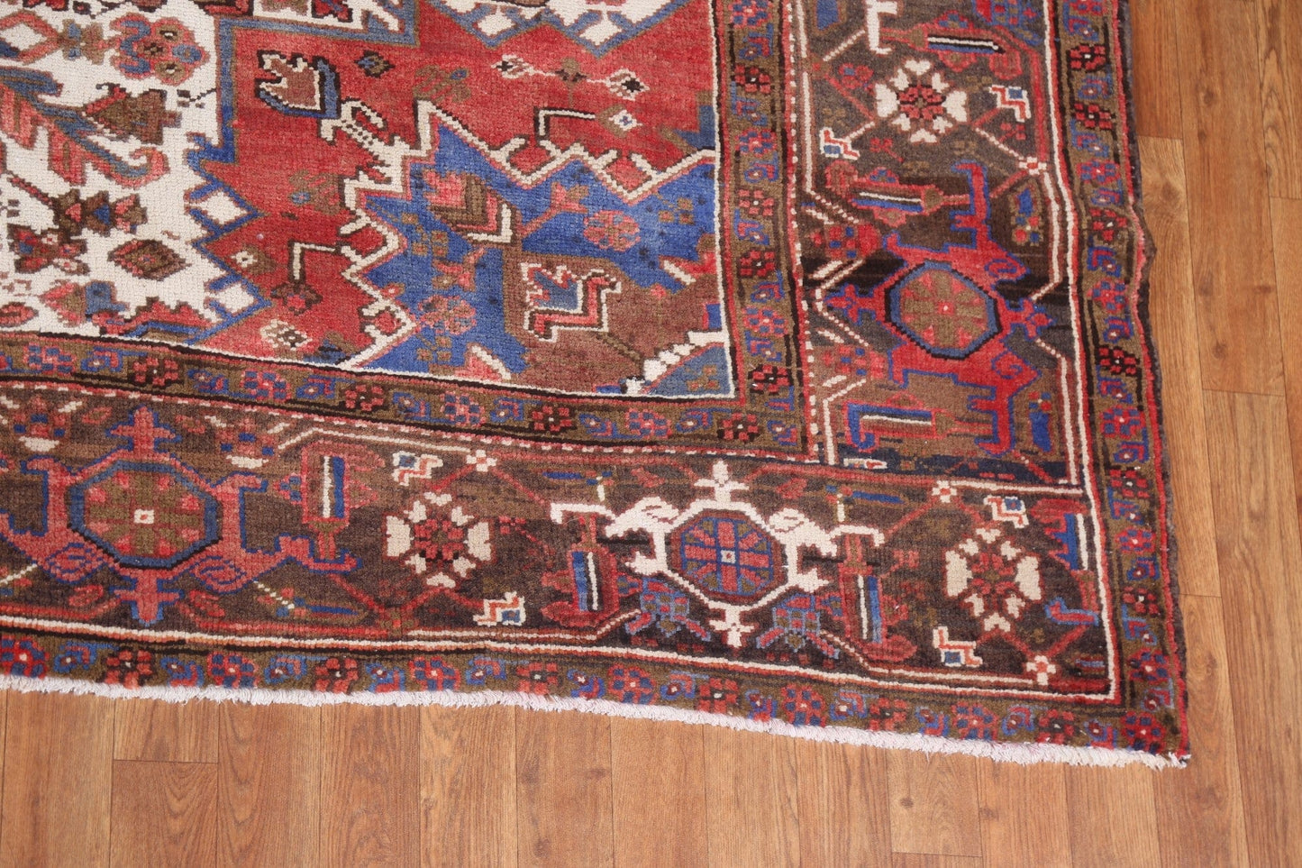 Hand-Knotted Wool Heriz Persian Area Rug 10x12