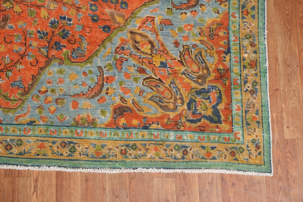 Distressed Over-Dyed Mashad Persian Area Rug 7x10