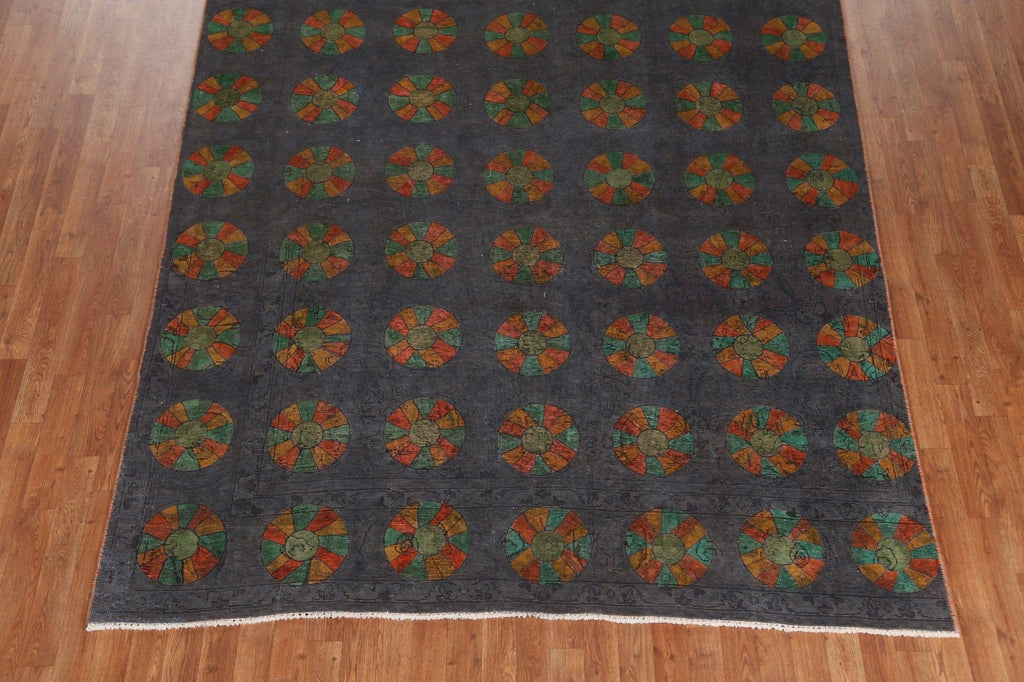 Distressed Over-Dyed Tabriz Persian Area Rug 7x11