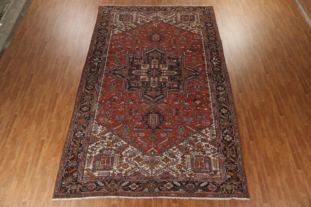 Geometric Vegetable Dye Heriz Large Persian Rug 10x16