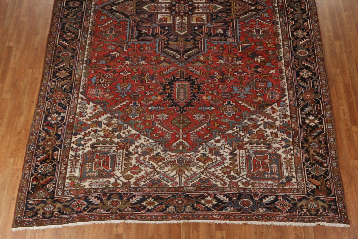 Geometric Vegetable Dye Heriz Large Persian Rug 10x16