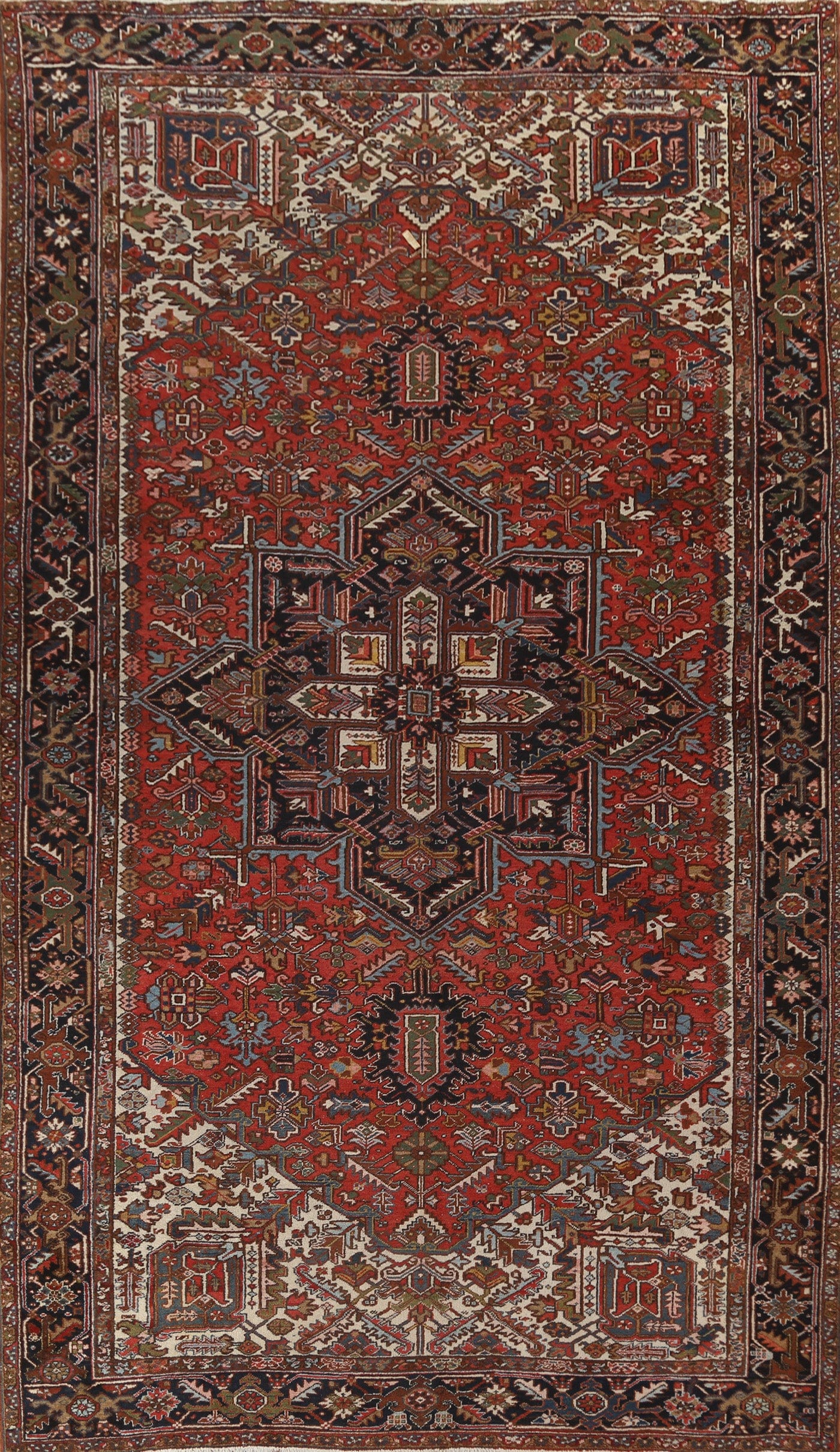 Geometric Vegetable Dye Heriz Large Persian Rug 10x16