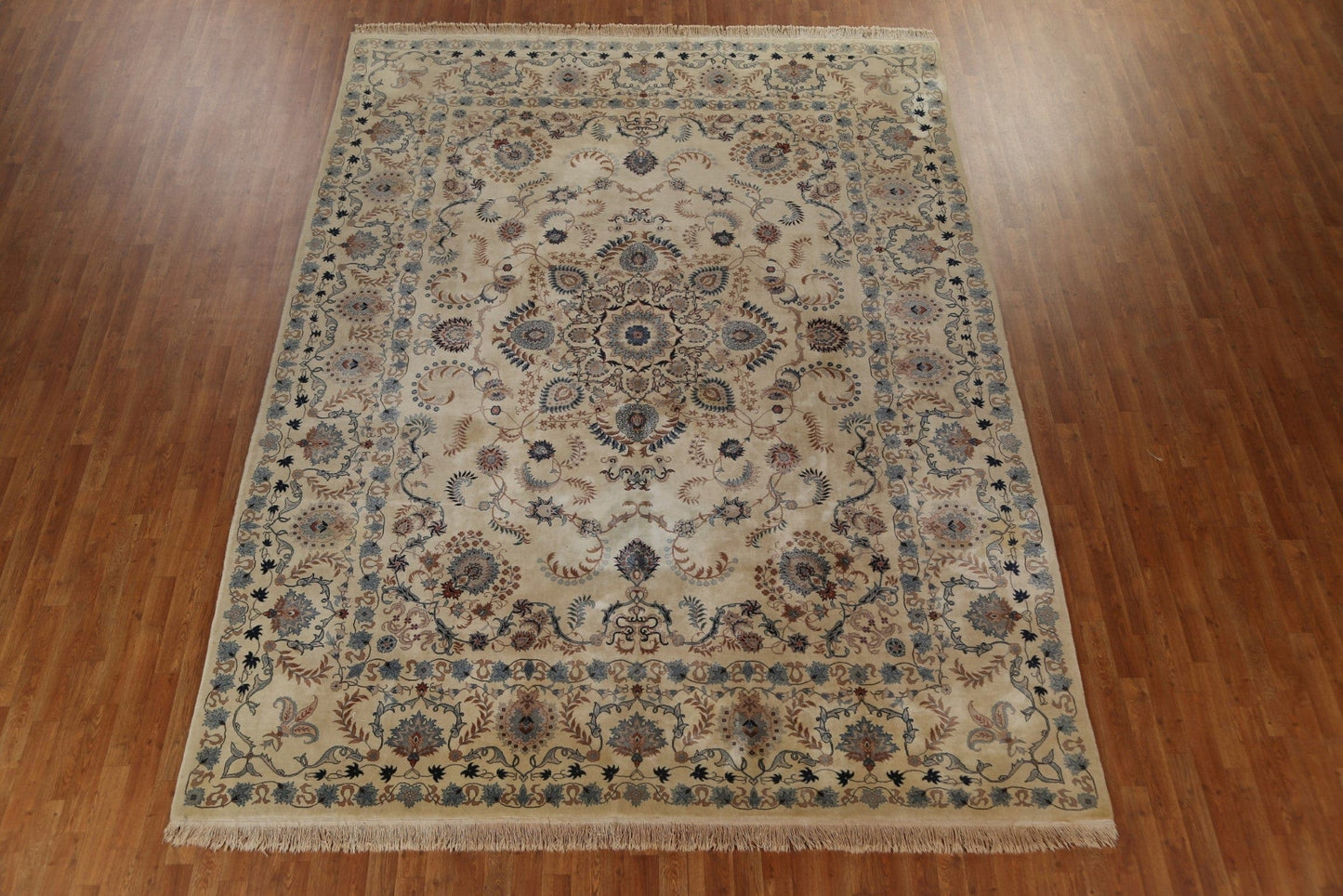 Vintage Floral Vegetable Dye Kashan Persian Area Rug 9x12