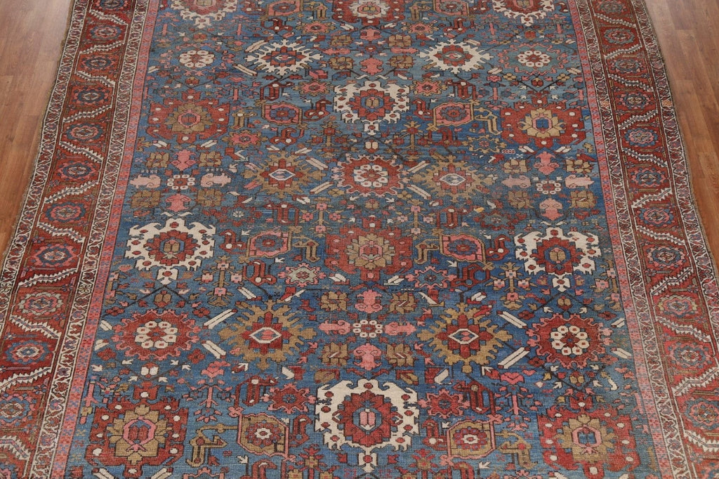 Pre-1900 Antique Vegetable Dye Heriz Serapi Persian Rug 10x12