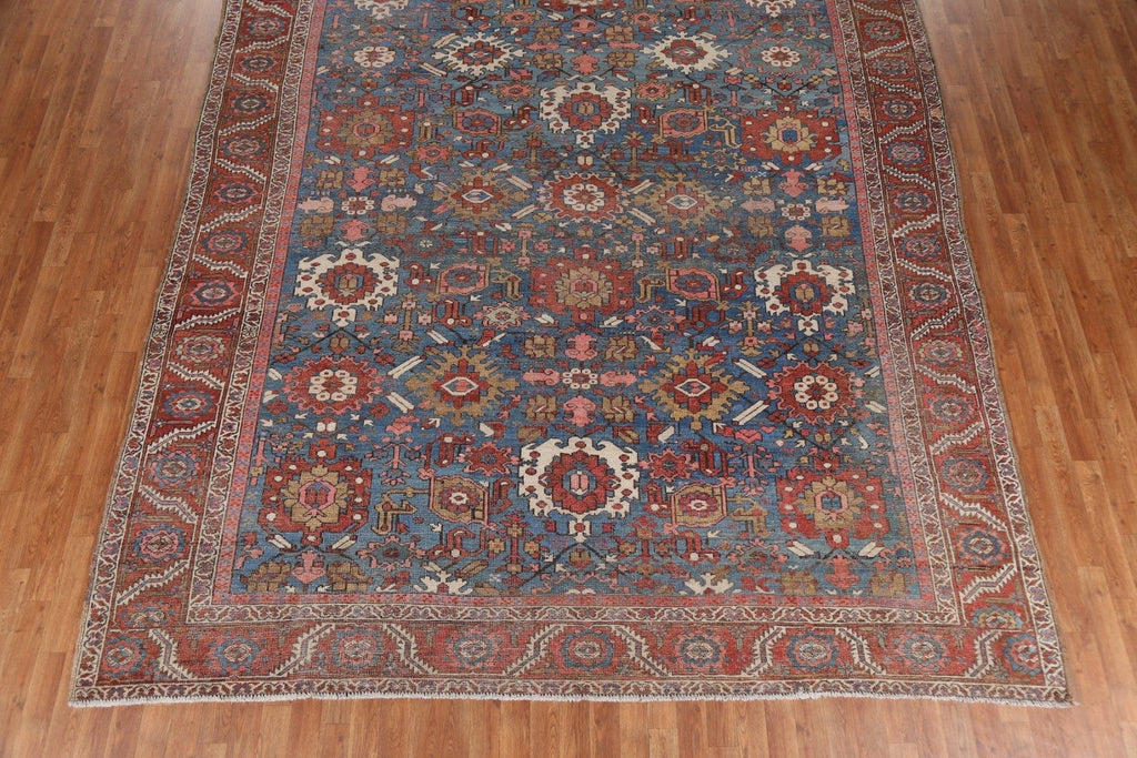 Pre-1900 Antique Vegetable Dye Heriz Serapi Persian Rug 10x12