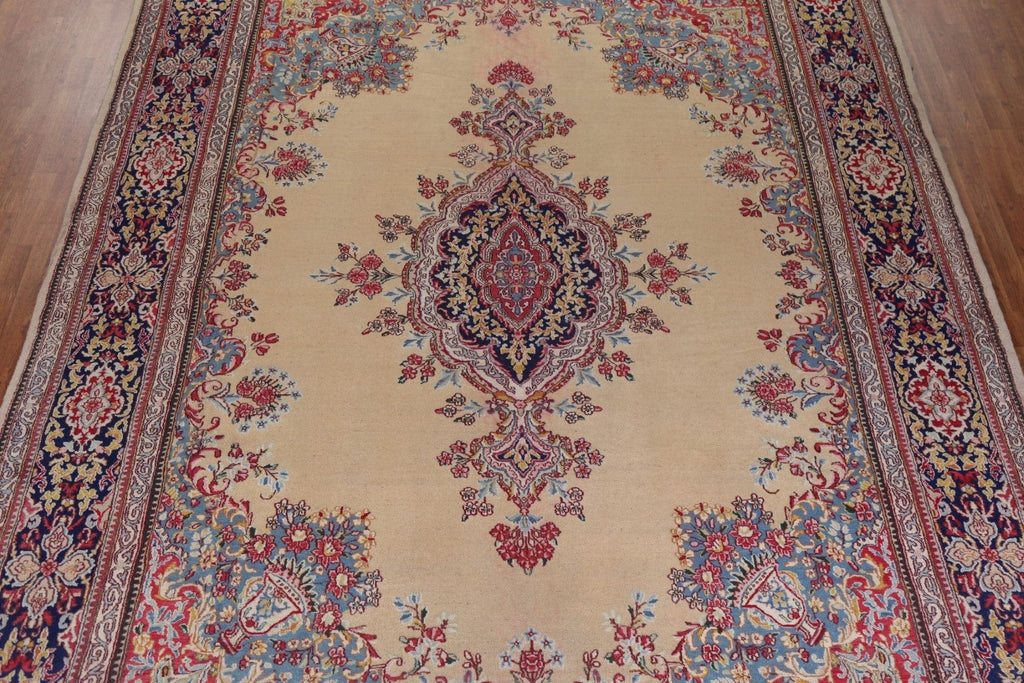 Geometric Handmade Wool Kerman Persian Area Rug 10x14