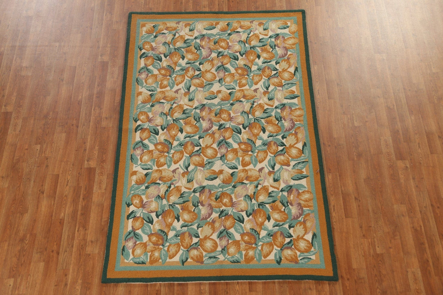 Floral All-Over Wool Floral Oriental Area Rug 5x8