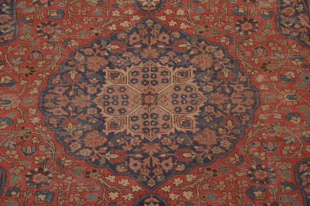 Antique Floral Wool Tabriz Persian Area Rug 8x11