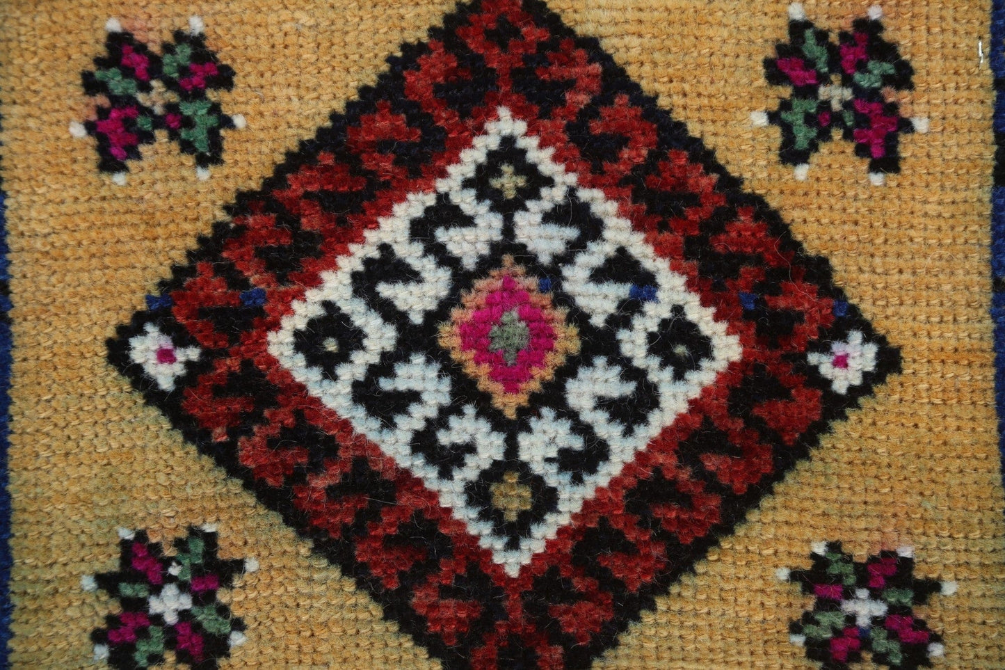 Vintage Geometric Anatolian Oriental Wool Rug 2x3