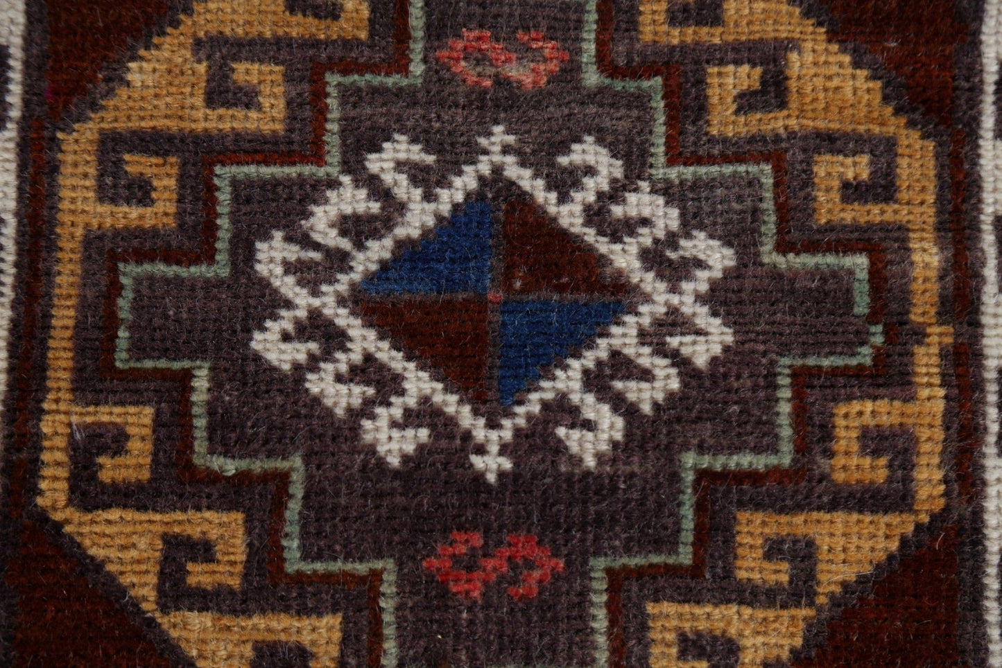 Geometric Anatolian Oriental Area Rug Wool 1x3