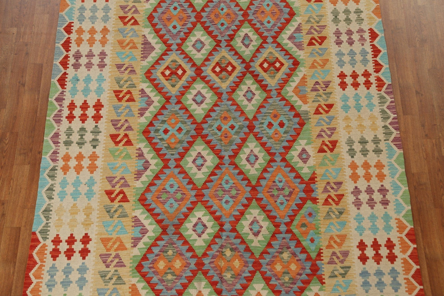 Geometric Kilim Vegetable Dye Oriental Area Rug 6x9