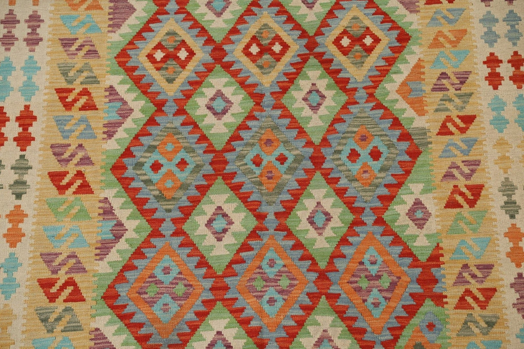 Geometric Kilim Vegetable Dye Oriental Area Rug 6x9