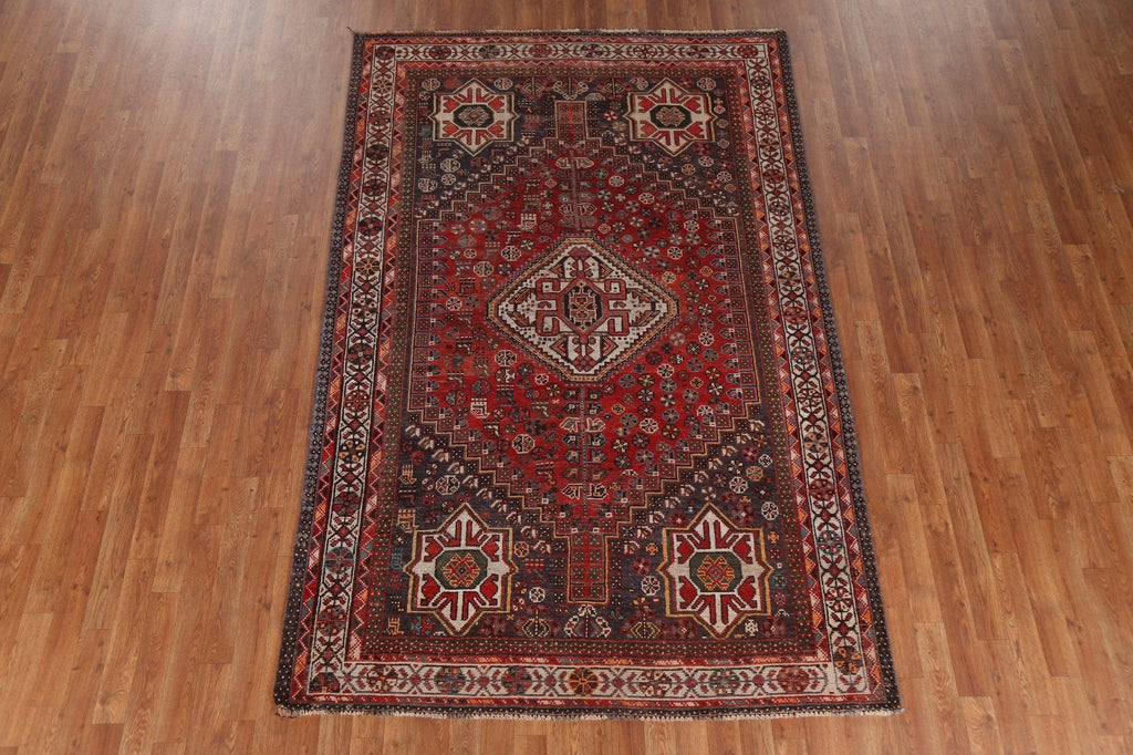 Vegetable Dye Red Shiraz Persian Area Rug 5x9