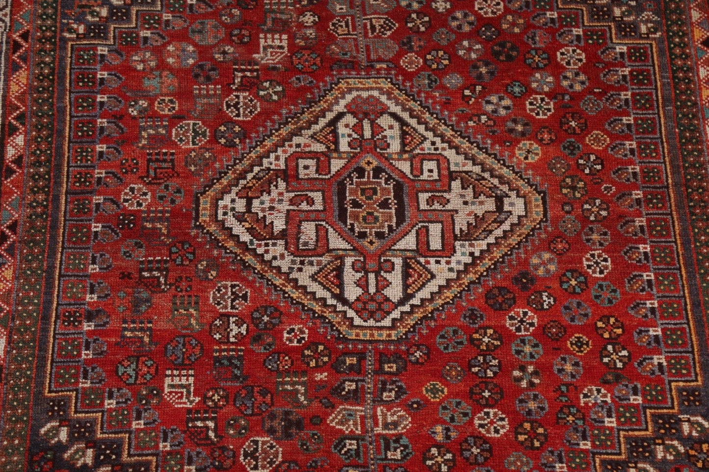 Vegetable Dye Red Shiraz Persian Area Rug 5x9