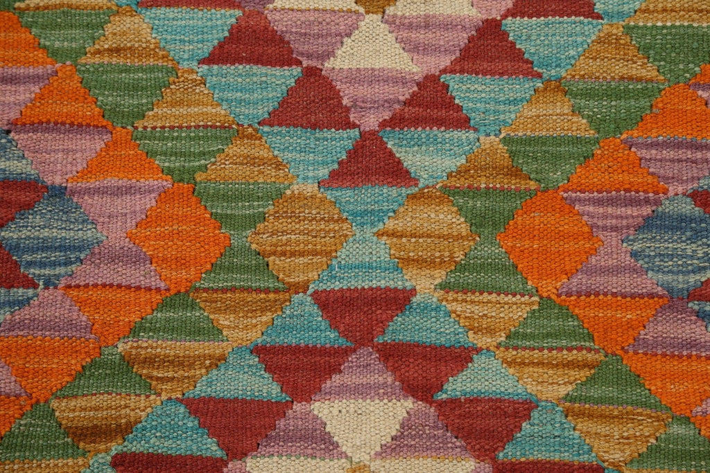 Vegetable Dye Geometric Kilim Oriental Rug 3x4