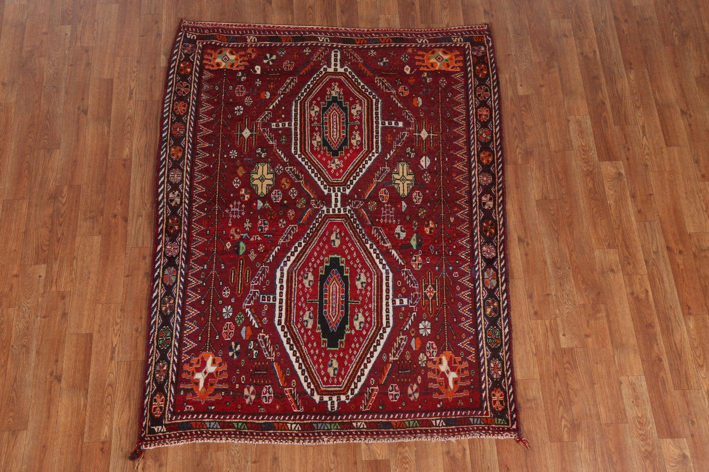 Geometric Shiraz Kashkoli Persian Area Rug 4x5