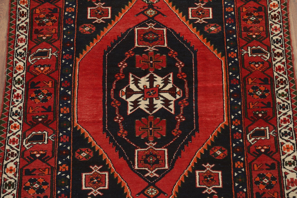 Geometric Hamedan Persian Area Rug 4x7