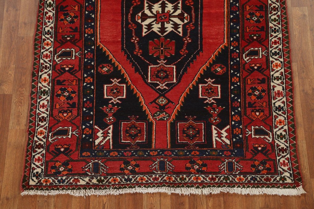 Geometric Hamedan Persian Area Rug 4x7