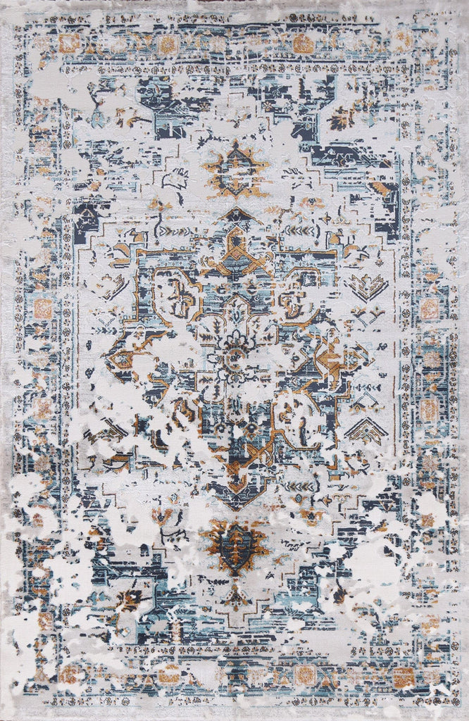 Geometric Heriz Turkish Area Rug 5x8