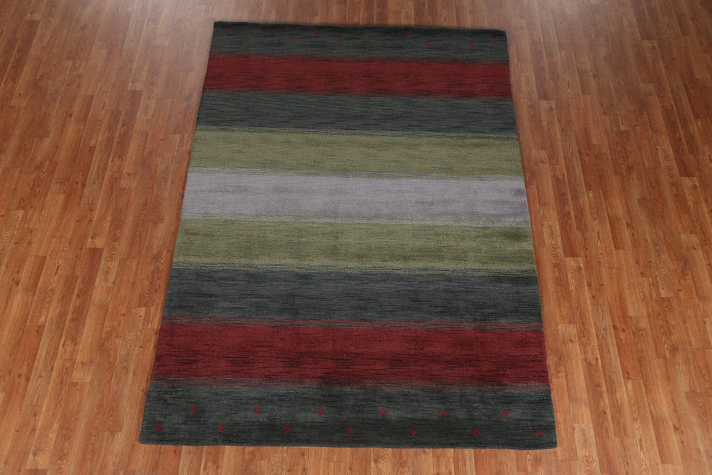 Striped Gabbeh Oriental Area Rug 6x8