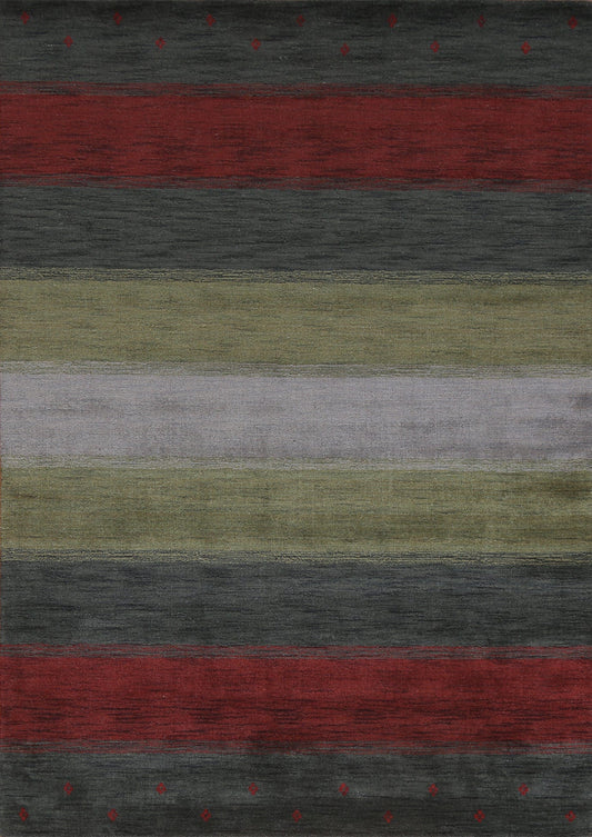 Striped Gabbeh Oriental Area Rug 6x8