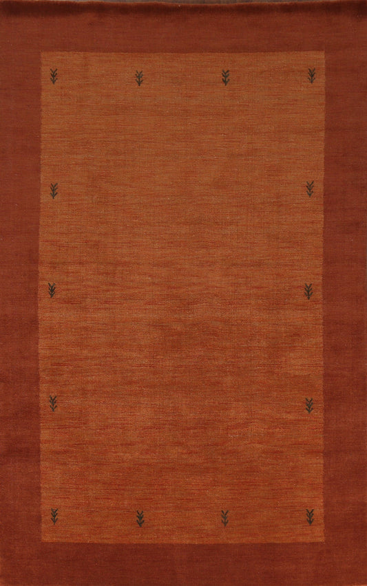 Orange Wool Gabbeh Oriental Area Rug 6x10