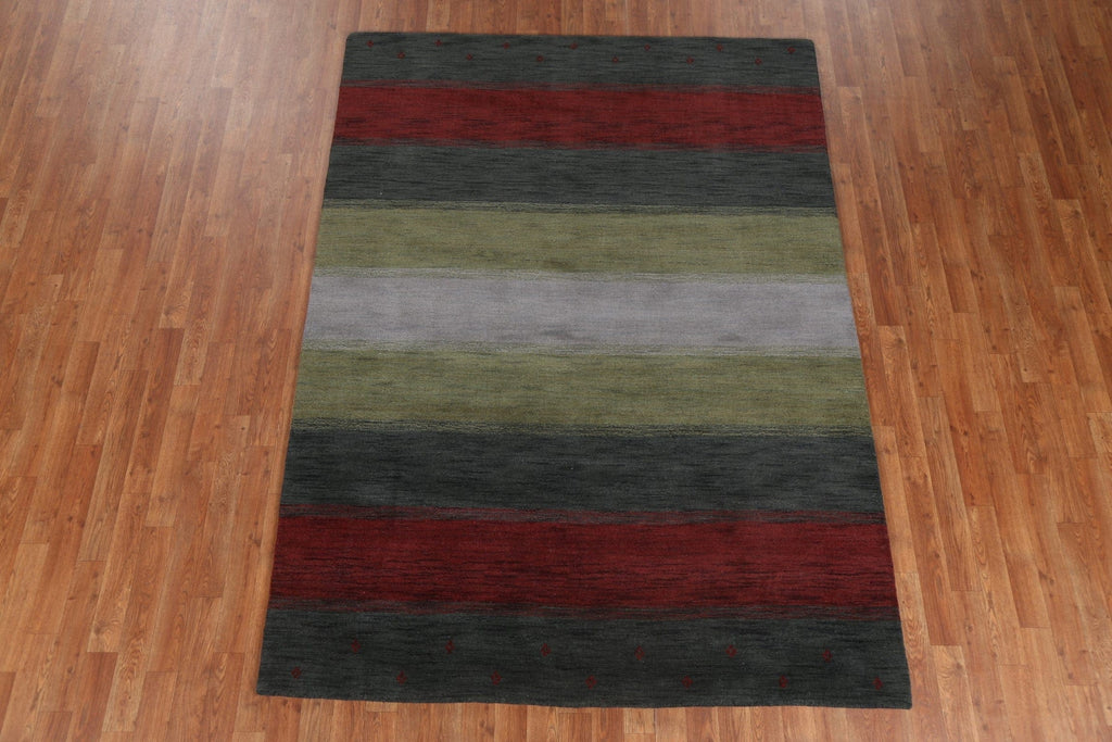 Striped Gabbeh Oriental Area Rug 6x8