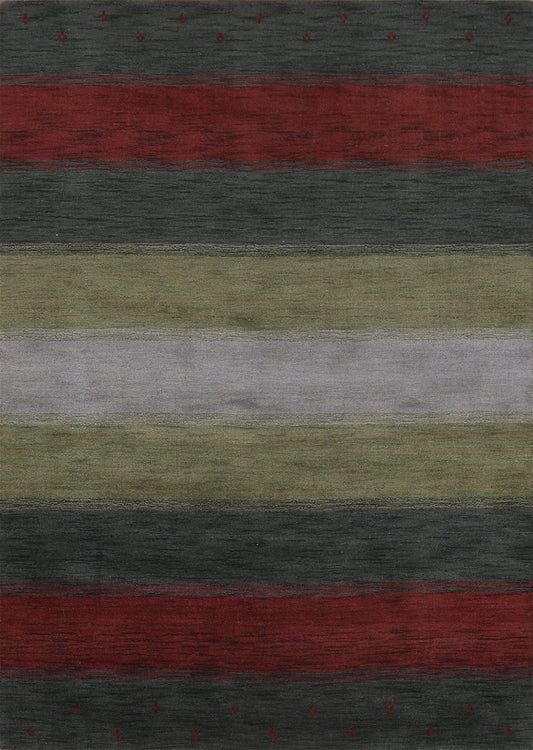 Striped Gabbeh Oriental Area Rug 6x8